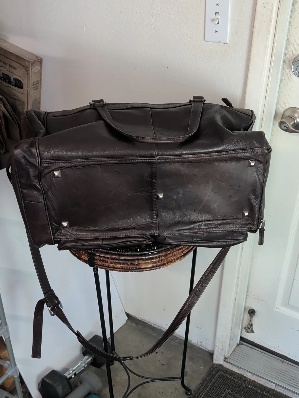 Latico NJ U.S.A. Men's Duffle Bag Brown Leather